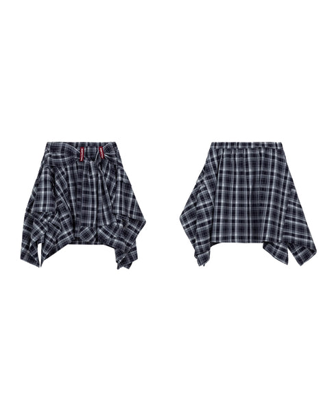 Multi-Drape Plaid Mini Skirt